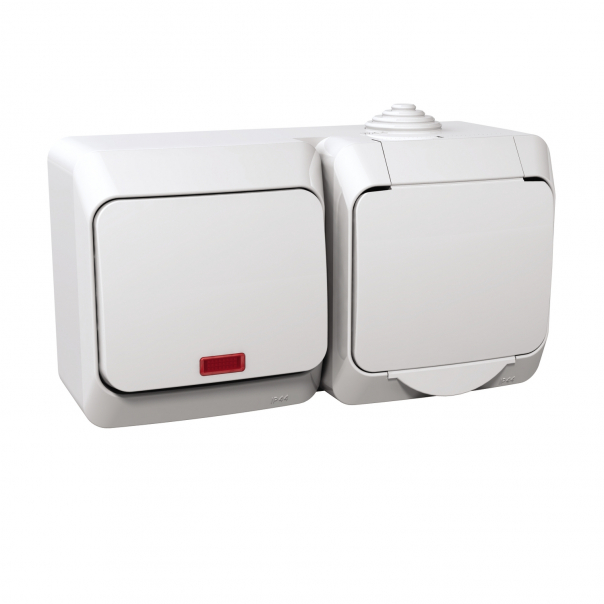 ZESTAW ŁĄCZNIK PODŚWIETLANY + GNIAZDO BIAŁY CEDAR PLUS - WDE000581 - SCHNEIDER ELECTRIC