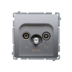 Gniazdo antenowe R-TV-DATA (moduł). 1x wejście: 5&ndash;862 MHz; stal inox - BMAD.01/21 - KONTAKT SIMON