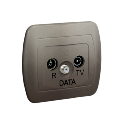 Gniazdo antenowe R-TV-DATA; satynowy - AAD/29 - KONTAKT SIMON