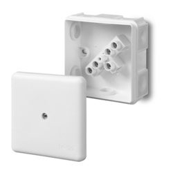 PUSZKA NATYNK 87x87x39MM ODGAŁĘŹNA 5X2,5 Z OSŁABIENIAMI Z WKŁADEM IP55 BIAŁY EP-LUX - 0226-01 - ELEKTRO-PLAST NASIELSK