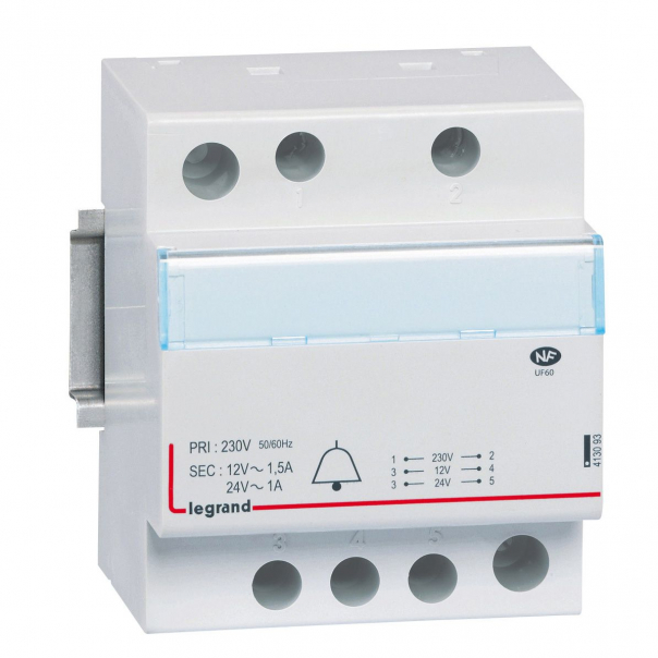 MODUŁOWY TRANSFORMATOR DZWONKOWY TR324 12/24V 24VA - 413093 - LEGRAND