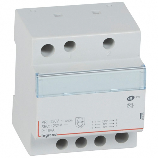 MODULOWY TRANSFORMATOR BEZPIECZEŃSTWA TR316 12/24 16VA - 413095 - LEGRAND