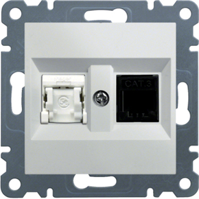 GNIAZDO KOMPUTEROWE RJ11/12 + RJ45 BIAŁY LUMINA - WL2210 - HAGER