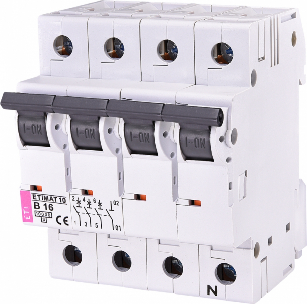 WYŁĄCZNIK NADPRĄDOWY ETIMAT 10 3P+N B16 - 002126716 - ETI