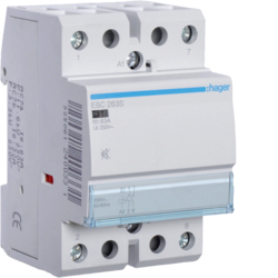 STYCZNIK CICHY 2NO 63A 230V AC. - ESC263S - HAGER