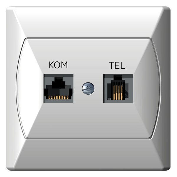 GNIAZDO KOMPUTEROWO-TELEFONICZNE AKCENT  - GPKT-A/K/00 - OSPEL