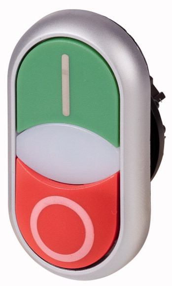 NAPĘD PRZYCISKU PODWÓJNEGO PODŚWIETLANY M22-DDLM-GR-X1/X0  - 284830 - EATON