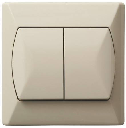 ŁĄCZNIK ŚWIECZNIKOWY ZACISKI ŚRUBOWE 10AX 250V IP20 BEŻOWY AKCENT - ŁP-2A/01 - OSPEL