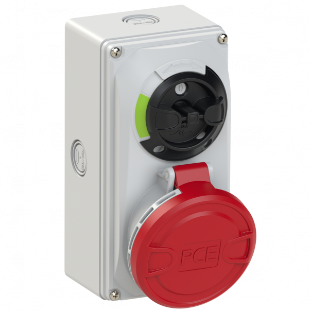 GNIAZDO Z WYŁĄCZNIKIEM 0-1 MAŁE BLOKADA MECHANICZNA 32A 400V 3P+Z+N IP44 - 6125-6 - PCE