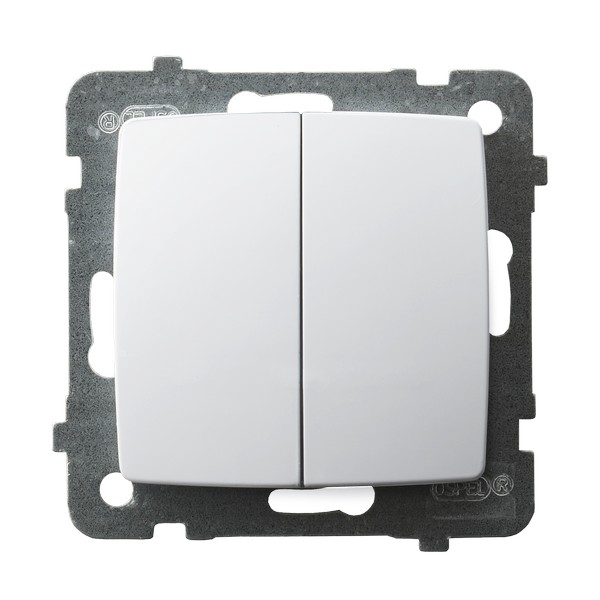 ŁĄCZNIK ŚWIECZNIKOWY ZACISKI ŚRUBOWE 10AX 250V IP20BIAŁY KARO - ŁP-2S/m/00 - OSPEL