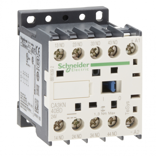 STYCZNIK OBWODÓW POMOCNICZYCH 4 NO ZACISKI ŚRUBOWE 24VDC - CA3KN40BD - SCHNEIDER ELECTRIC