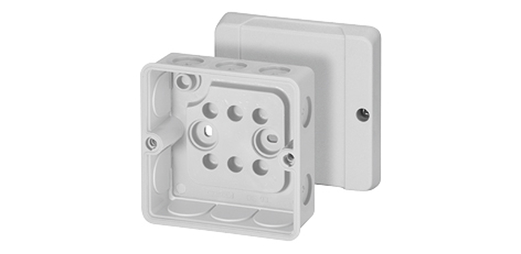 PUSZKA NATYNK 88X88X47MM Z DŁAWICAMI BEZ ZACISKÓW IP55 SZARY DE 9320 Z - 62000264 - HENSEL
