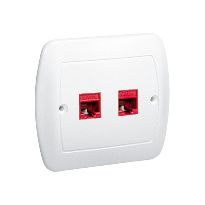 Gniazdo komputerowe RJ45 podwójne, kategoria 5e. Montaż do puszki na wkręty; biały - AF52/11 - KONTAKT SIMON
