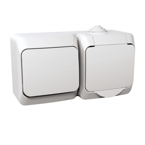 ŁĄCZNIK + GNIAZDO POJEDYNCZE Z UZIEMIENIEM BIAŁY FIORD ZE-100YF - WDE000580 - SCHNEIDER ELECTRIC