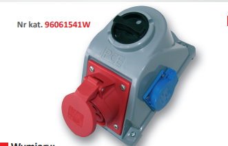 ZESTAW INSTALACYJNY Z GNIAZDEM COMBO-POL 16A 3P+Z+N 400V GNIAZDO 2P+Z 230V IP44 WYŁĄCZNIK 0-1 COMBO-POL - 96061541W - PCE