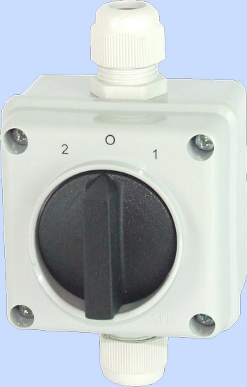ŁĄCZNIK KRZYWKOWY W OBUDOWIE E12-73 ZMIANA ZASILANIA 2-0-1 IP-65 - 921273 - ELEKTROMET DZIERŻONIÓW