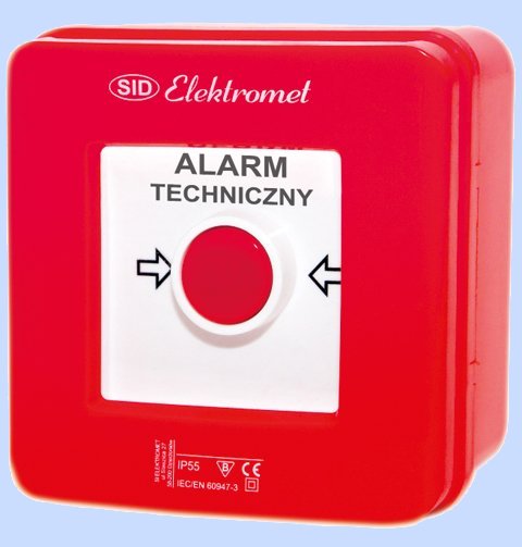 RĘCZNY OSTRZEGACZ POŻAROWY 4 TORY PRĄDOWE 12A NC-NO NC-NO ALARM NATYNKOWY, SAMOCZYNNY WA-4S  - 921415 - ELEKTROMET DZIERŻONIÓW