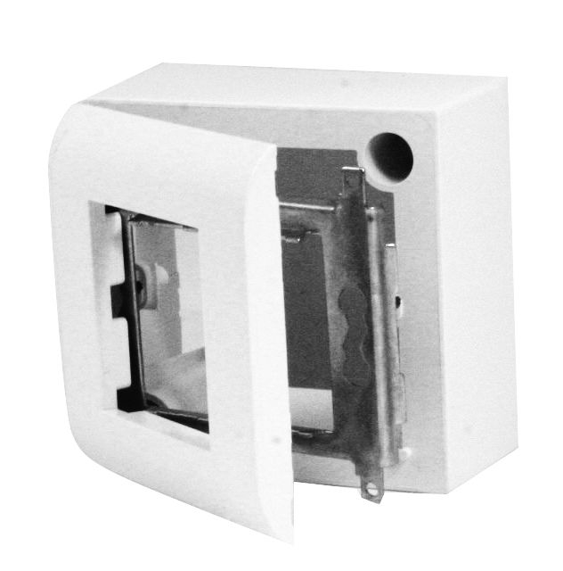 Obudowa natynkowa 2-modułowa do osprzętu w standardzie 45x45mm (zawiera SUP metalowy i RAM) - OBUK-2/M - EMITER NET