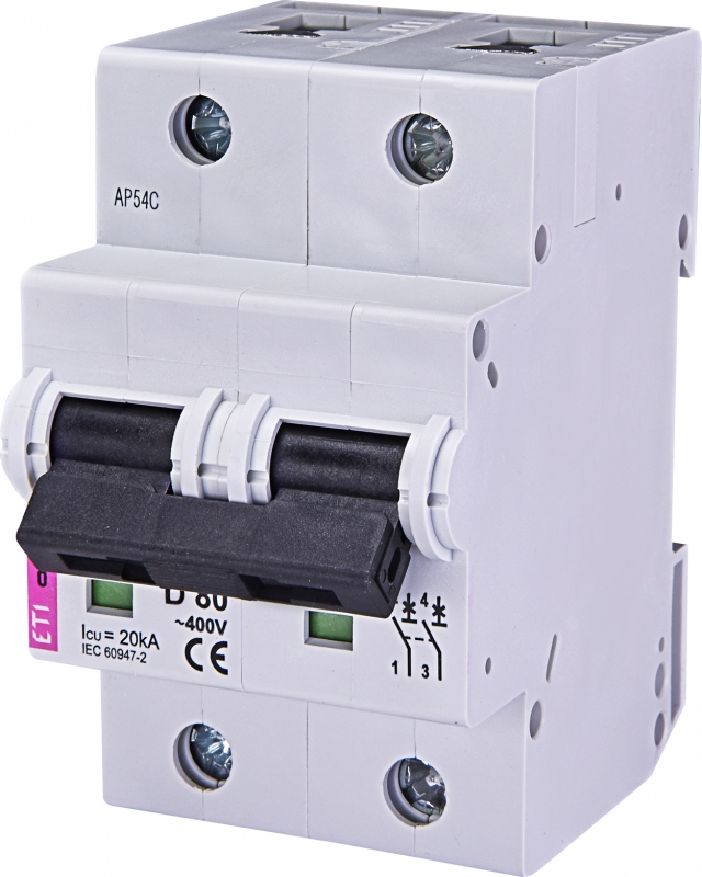 WYŁĄCZNIK NADPRĄDOWY ETIMAT 10 2P D80 - 002153731 - ETI