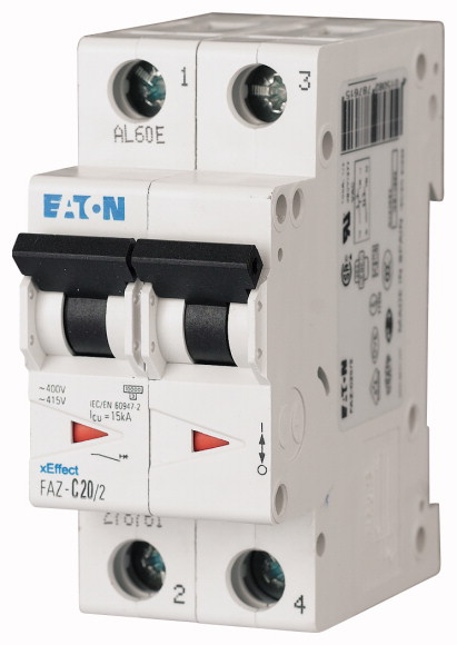 WYŁĄCZNIK NADPRĄDOWY SERII 15KA 2-POLOWY FAZ-S25/2  - 278813 - EATON