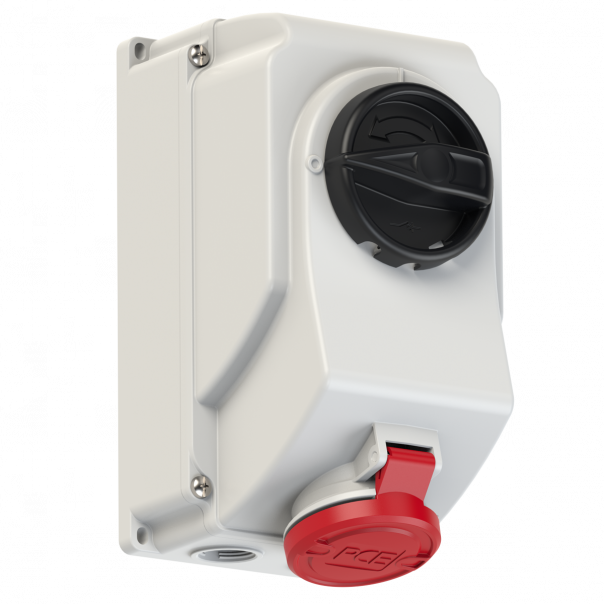 GNIAZDO Z WYŁĄCZNIKIEM 0-1 DUŻE BLOKADA MECHANICZNA 16A 400V 3P+Z IP44 - 7514-6 - PCE