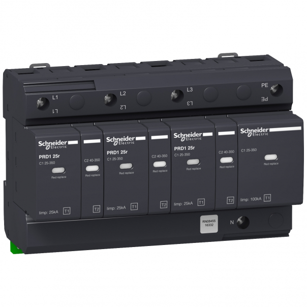 OCHRONNIK P-PRZEPIĘCIOWY PRD125R-T12-3N 3+1-BIEGUNOWY TYP1+TYP2 25 KA ZE STYKIEM - 16332 - SCHNEIDER ELECTRIC
