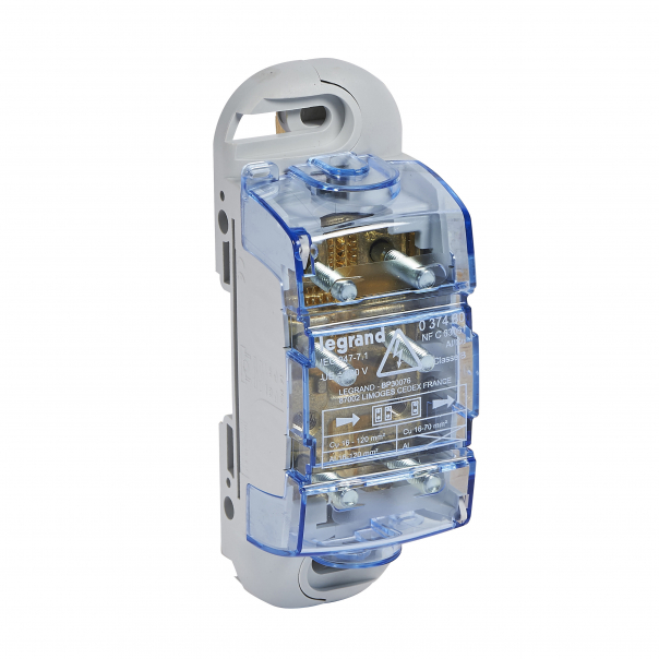 BLOK ROZDZIELCZY 300A PRZELOTOWY WE.16-120MM AL/CU WY.16-70MM CU MOCOWANIE NA TH35 - 037480 - LEGRAND