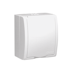 GNIAZDO POJEDYNCZE Z UZIEMIENIEM 2P+Z HERMETYCZNE Z KLAPKĄ ZACISKI ŚRUBOWE 16A 250V IP54 BIAŁY AQUARIUS - AQGZ1/11 - KONTAKT SIMON