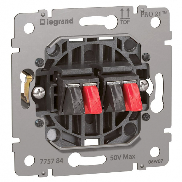 GNIAZDO GŁOŚNIKOWE PODWÓJNE 4 MM2 SISTENA LIFE - 775784 - LEGRAND