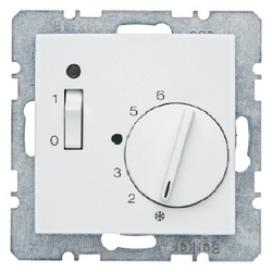 REGULATOR TEMPERATURY POMIESZCZENIA Z ZESTYKIEM ZWIERNYM ELEMENTEM CENTRALNYM I ŁĄCZNIKIEM ŚNIEŻNOBIAŁY - 20301909 - HAGER