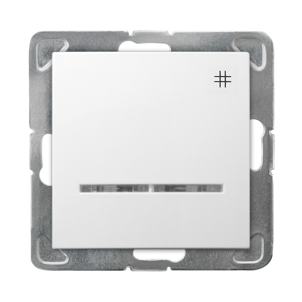 ŁĄCZNIK KRZYŻOWY Z PODŚWIETLENIEM POMARAŃCZOWYM ZACISKI AUTOMATYCZNE 16AX 250V IP20 BIAŁY IMPRESJA - ŁP-4YS/m/00 - OSPEL