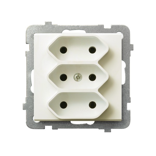 GNIAZDO POTRÓJNE EURO ECRU SONATA - GP-3R/m/27 - OSPEL