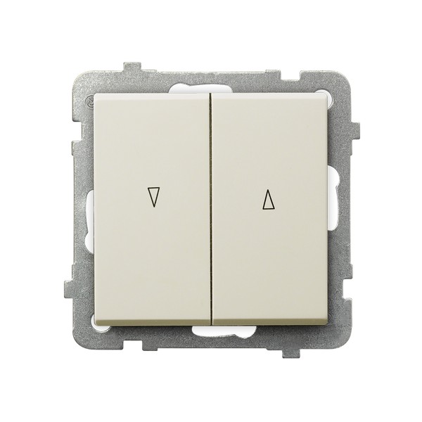 ŁĄCZNIK ŻALUZJOWY ZWIERNY ZACISKI AUTOMATYCZNE 10AX 250V IP20 ECRU SONATA - ŁP-7R/m/27 - OSPEL