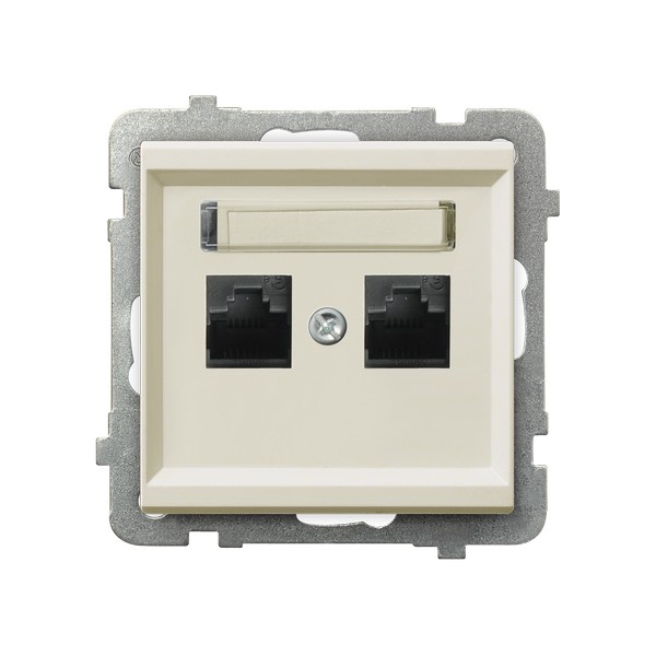 GNIAZDO KOMPUTEROWE PODWÓJNE KAT. 5E, MMC ECRU SONATA - GPK-2R/K/m/27 - OSPEL