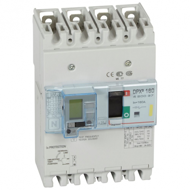 WYŁĄCZNIK MOCY 160A 4-POLOWY 16KA Z ZABEZPIECZENIEM RÓŻNICOWYM DPX3 160 - 420037 - LEGRAND