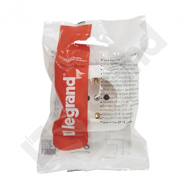 GNIAZDO POJEDYNCZE Z UZIEMIENIEM SCHUKO 16A - 250 V BIAŁE FORIX IP20 - 782420 - LEGRAND