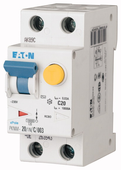 WYŁĄCZNIK RÓŻNICOWY Z CZŁONEM NADPRĄDOWYM PKNM-20/1N/C/003-MW - 236245 - EATON