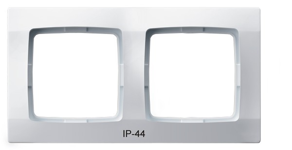 RAMKA PODWÓJNA DO ŁĄCZNIKÓW IP44 BIAŁY KARO - RH-2S/00 - OSPEL