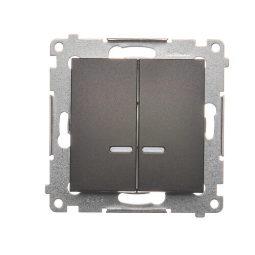 Łącznik świecznikowy z podświetleniem LED i do wersji IP44 (moduł) 10AX, 250V~, szybkozłącza; brąz mat   *Posiada wkładkę DU1W - DW5BL.01/46 - KONTAKT SIMON
