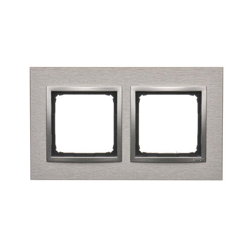 Ramka 2-krotna Nature-Metal, INOX KLASYCZNY, IP20/IP44* (*IP44-należy zastosować zestaw uszczelek DUN2) - DRN2/77 - KONTAKT SIMON