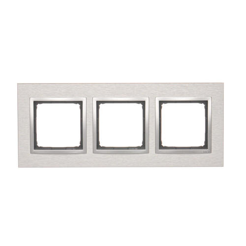 Ramka 3-krotna Nature-Metal, INOX KLASYCZNY, IP20/IP44* (*IP44-należy zastosować zestaw uszczelek DUN3) - DRN3/77 - KONTAKT SIMON