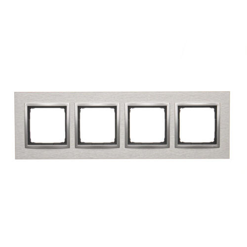 Ramka 4-krotna Nature-Metal, INOX KLASYCZNY, IP20/IP44* (*IP44-należy zastosować zestaw uszczelek DUN4) - DRN4/77 - KONTAKT SIMON
