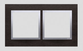 Ramka 2-krotna Nature-Metal, INOX YIN, IP20/IP44* (*IP44-należy zastosować zestaw uszczelek DUN2) - DRN2/78 - KONTAKT SIMON
