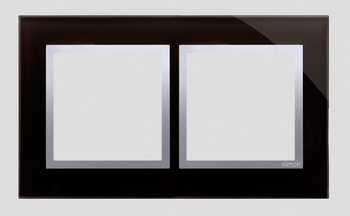 Ramka 2-krotna Nature-Szkło, KSIĘŻYCOWA LAWA, IP20/IP44* (*IP44-należy zastosować zestaw uszczelek DUN2) - DRN2/74 - KONTAKT SIMON