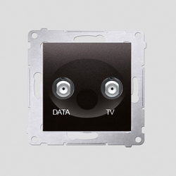Gniazdo TV-DATA. Dwa porty wyjściowe typu "F" (moduł). Częstotliwość dla wejścia 5-1000 MHz; antracyt - DAD1.01/48 - KONTAKT SIMON