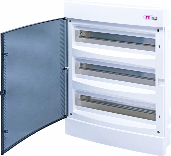 OBUDOWA PODTYNKOWA 3 RZĘDY PO 18 MOD. DRZWI TRANSPARENTNE ECM 3X18PT-S - 001101097 - ETI