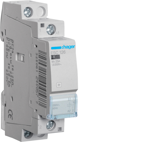 STYCZNIK 1NC 25A 230V AC. - ESC126 - HAGER