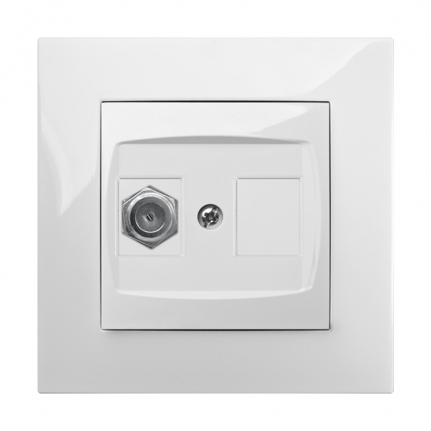 GNIAZDO TV TYP F-F B/R BIAŁY CARLA - 1786-10 - ELEKTRO-PLAST NASIELSK