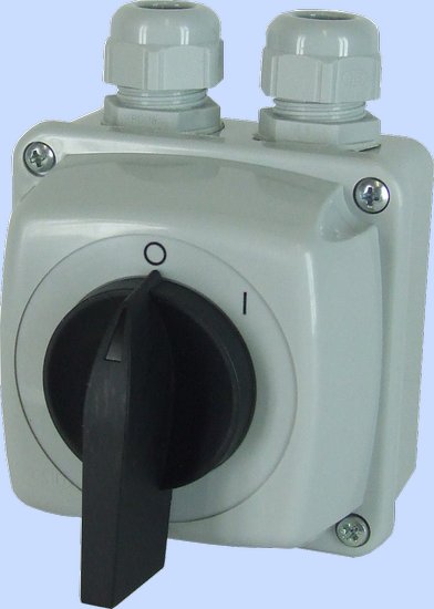 ŁĄCZNIK KRZYWKOWY W OBUDOWIE E25-53 WŁĄCZ-WYŁĄCZ JEDNOFAZOWY 0-I IP-44 - 952552 - ELEKTROMET DZIERŻONIÓW