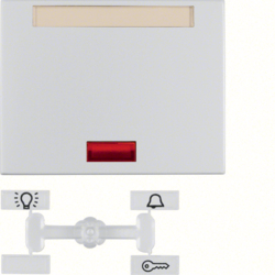 KLAWISZ Z 5 DOŁĄCZONYMI SOCZEWKAMI I POLEM OPISOWYM ALUMINIUM K.5 - 14157103 - HAGER